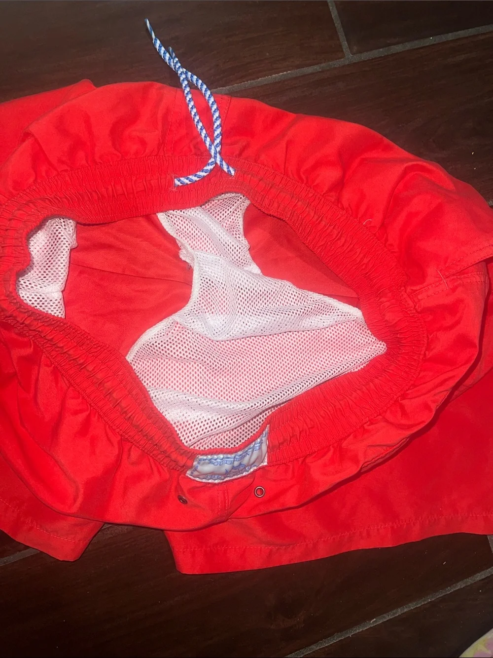Southern Tide Men's Bright Red Swim Trunks with Rope Drawstring